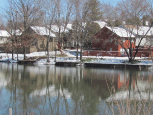 the pond in winter