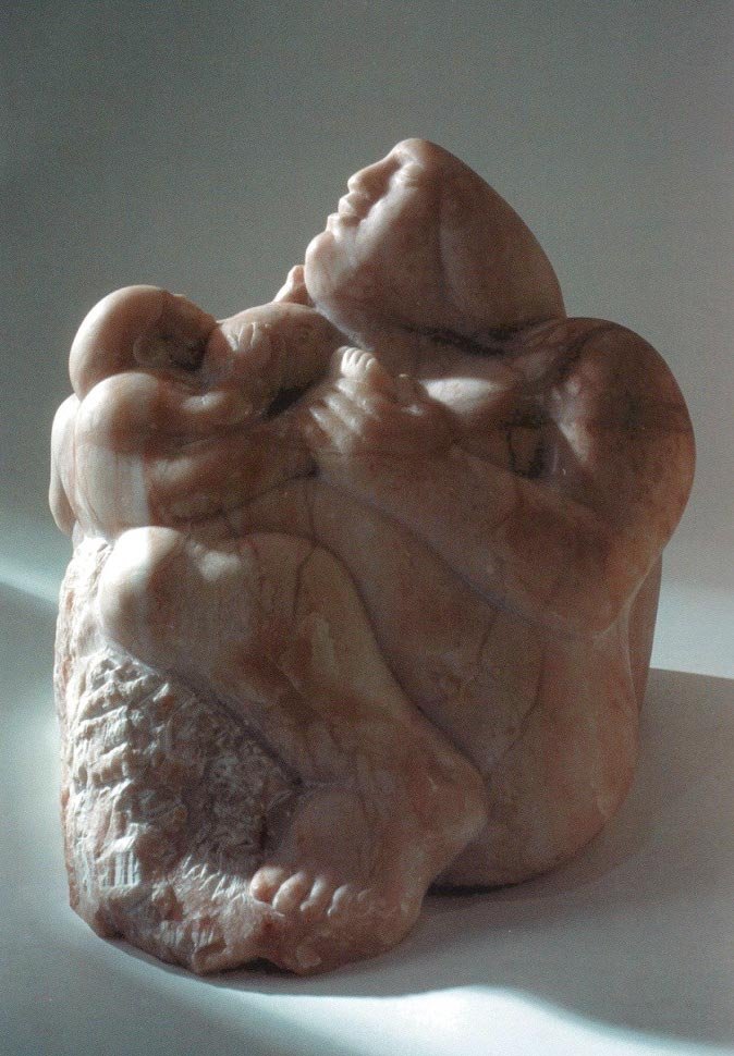Alabaster piece of mother and child