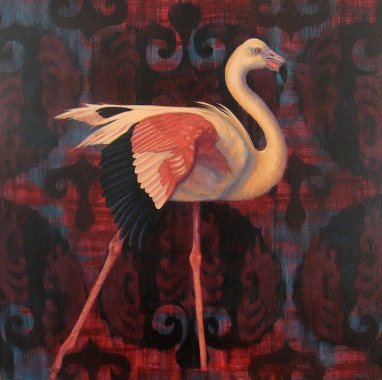 painting of flamingo