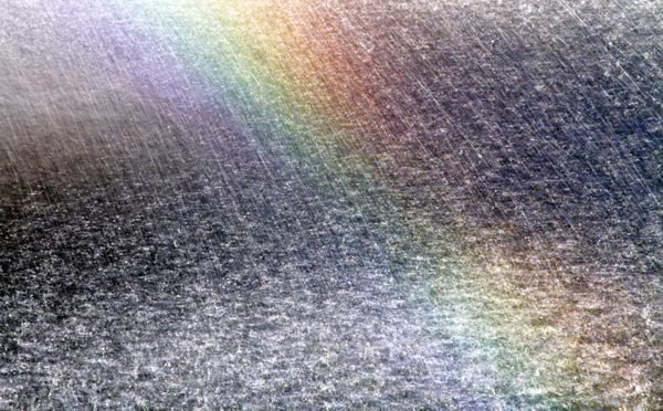 rainbow prism in a spray of water