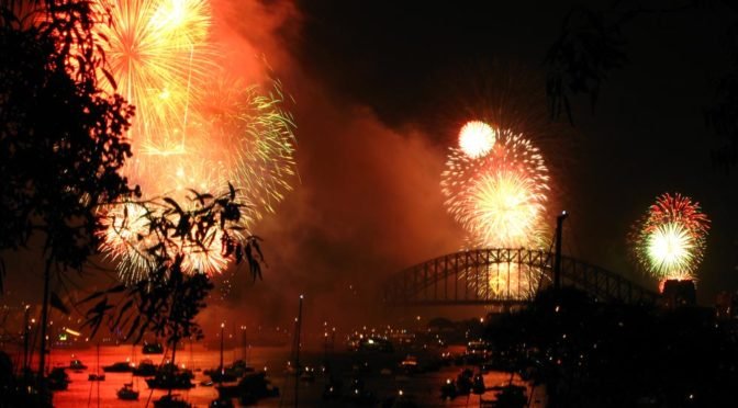 fireworks over Sydney, Australia