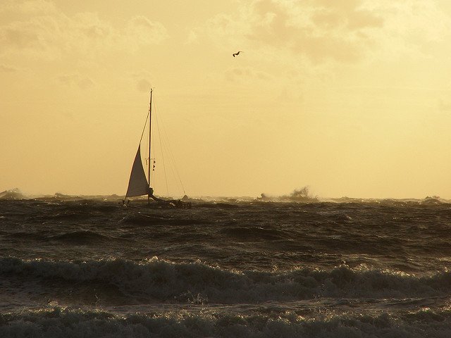 Sailboat in storm