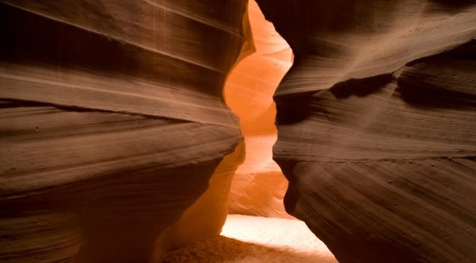 inside of Antelope Canyon sandstone formations