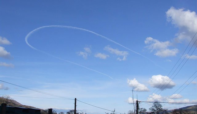 Plane trail in the sky