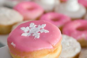 Pink frosted doughnut