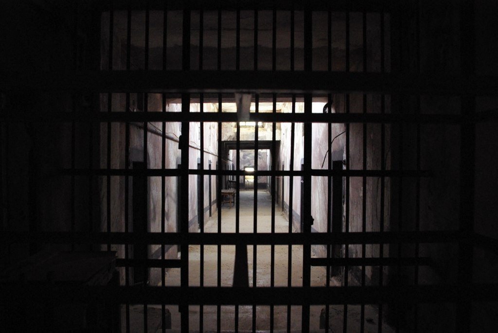 View through cell bars