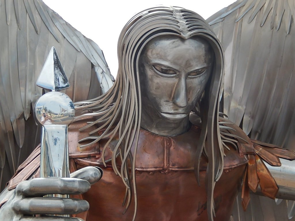Metal statue of Archangel Michael