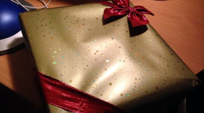 Wrapped gift with ribbon and bow