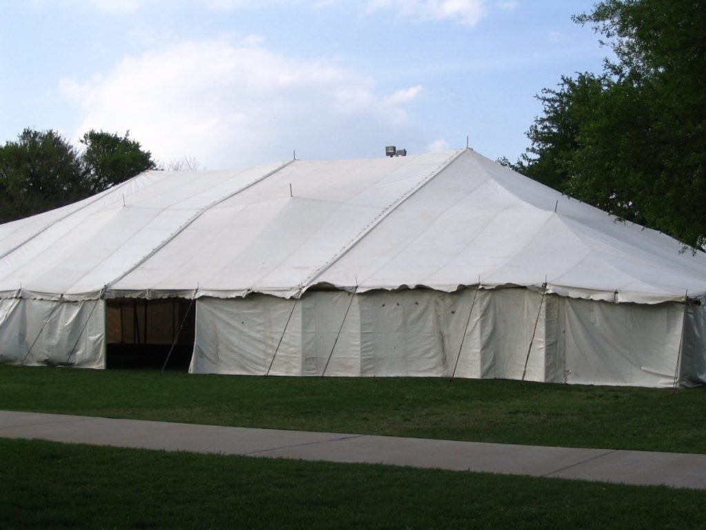 Photo of large white tent