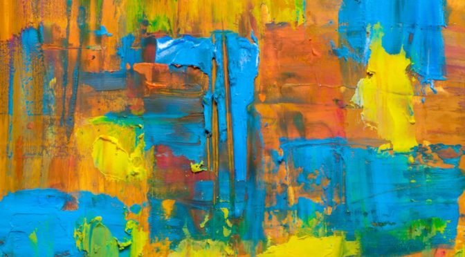 Abstract painting in bright colors