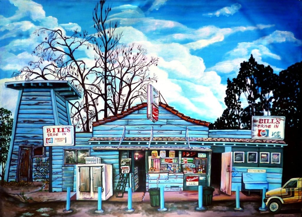 Painting of old drive-in