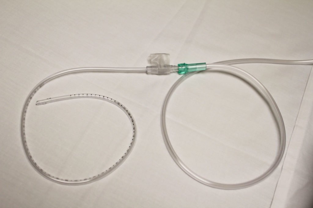 Photo of breathing tube attached to oxygen tube