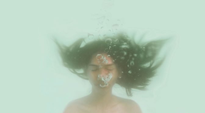 Photo of a person underwater