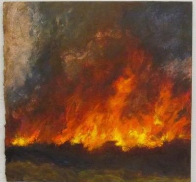 Painting of large fire