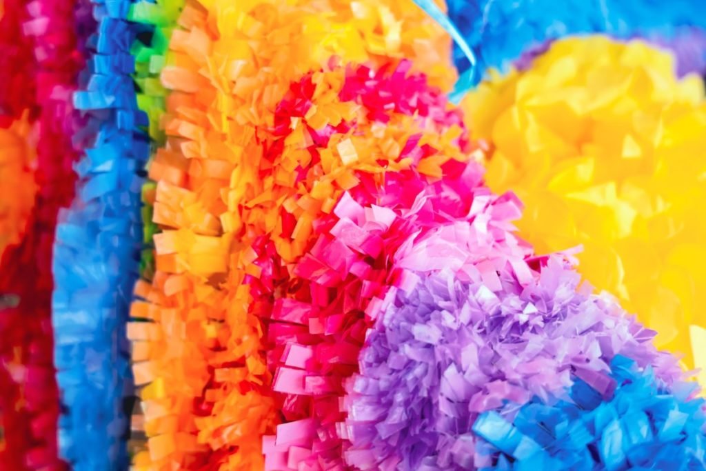 Photo of brightly colored fringes
