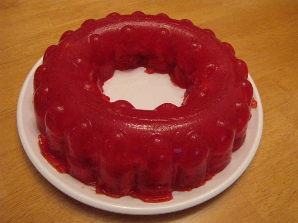 Photo of red Jello in ring shape