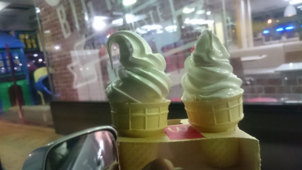Photo of 2 cones of soft serve ice cream
