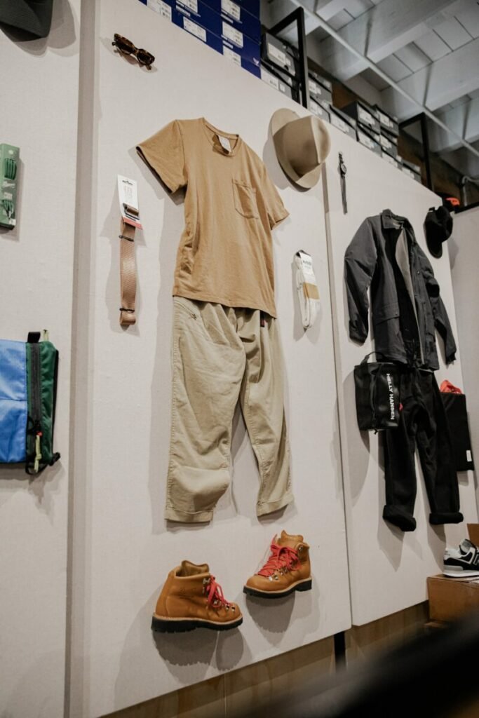 Photo of uniforms displayed on wall