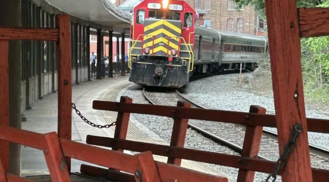 Photo of train pulling into station