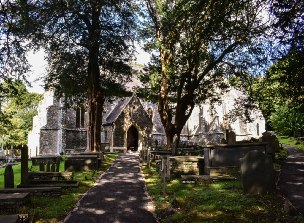 Photo of old church and cemetary