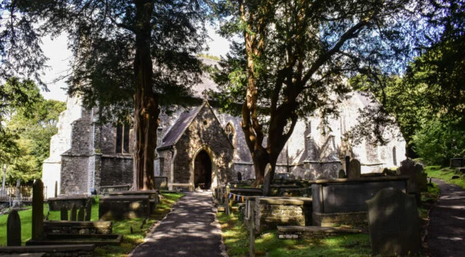 Photo of old church and cemetary