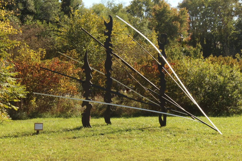large sculpture in a park