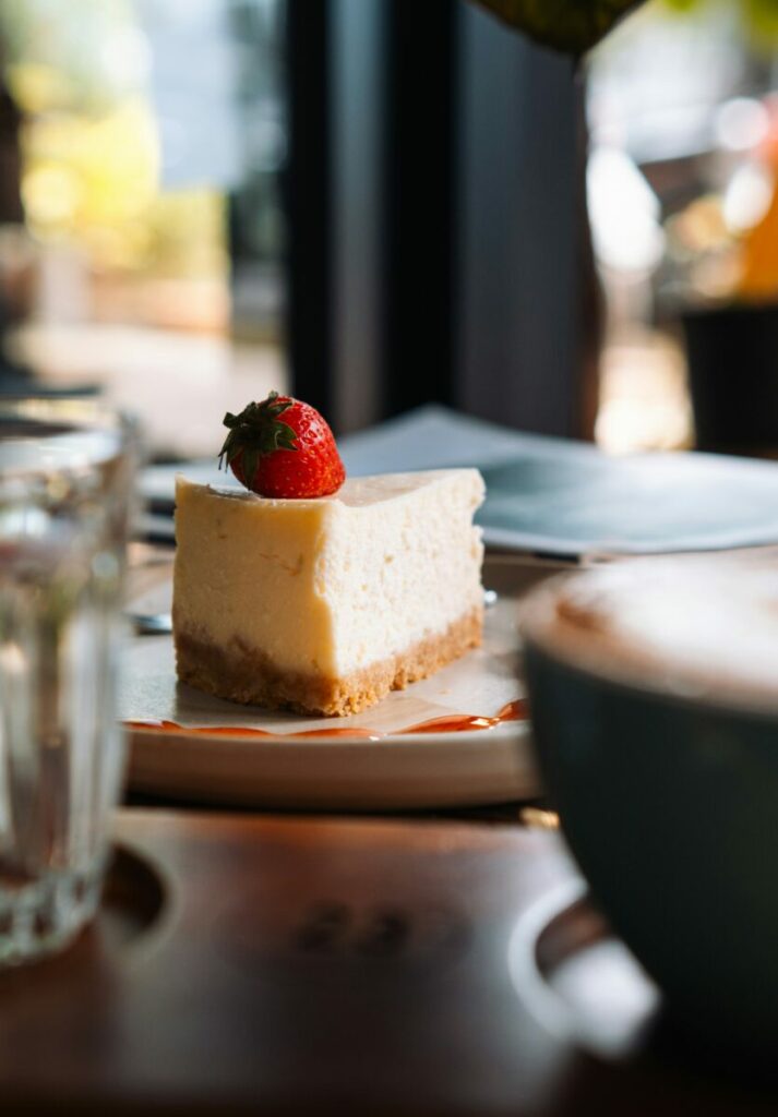 Photo of slice of cheesecake