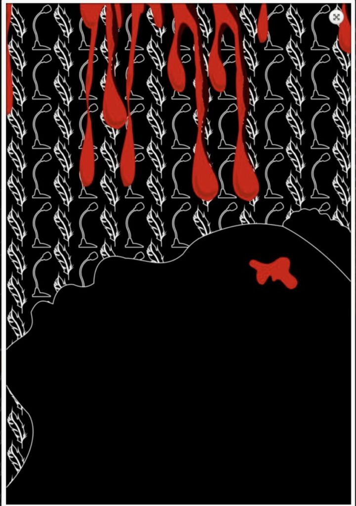 Graphic design of profile of face