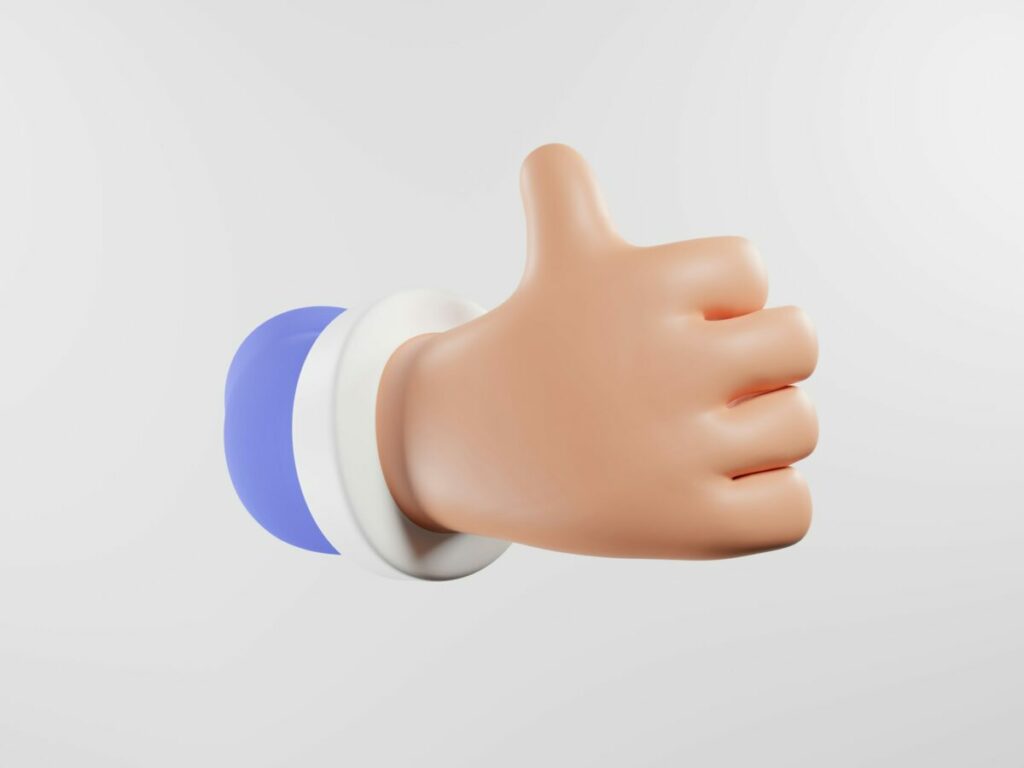 Photo of plastic thumbs up