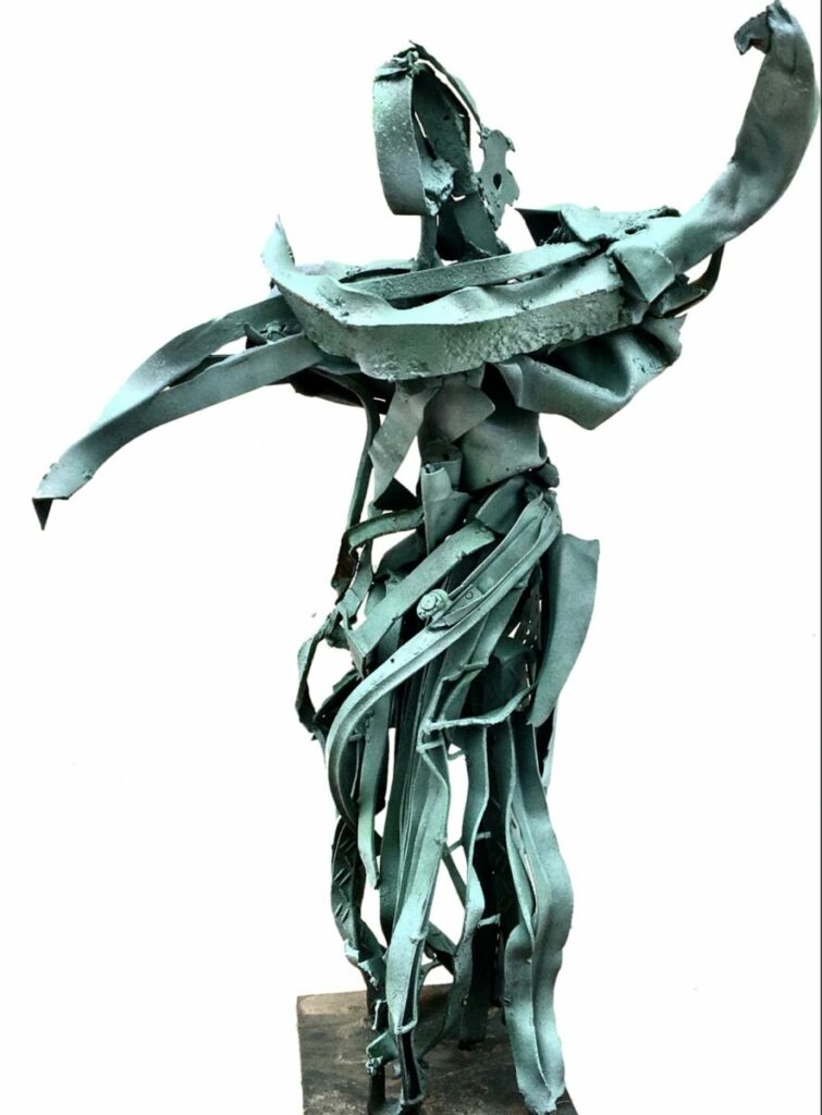 Sculpture of a strong woman