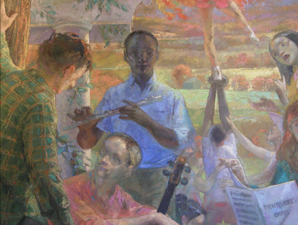 Painting of a group of college students