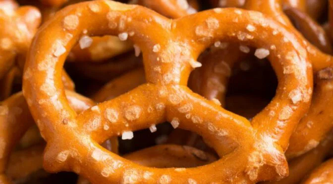 Close up photo of small hard pretzels