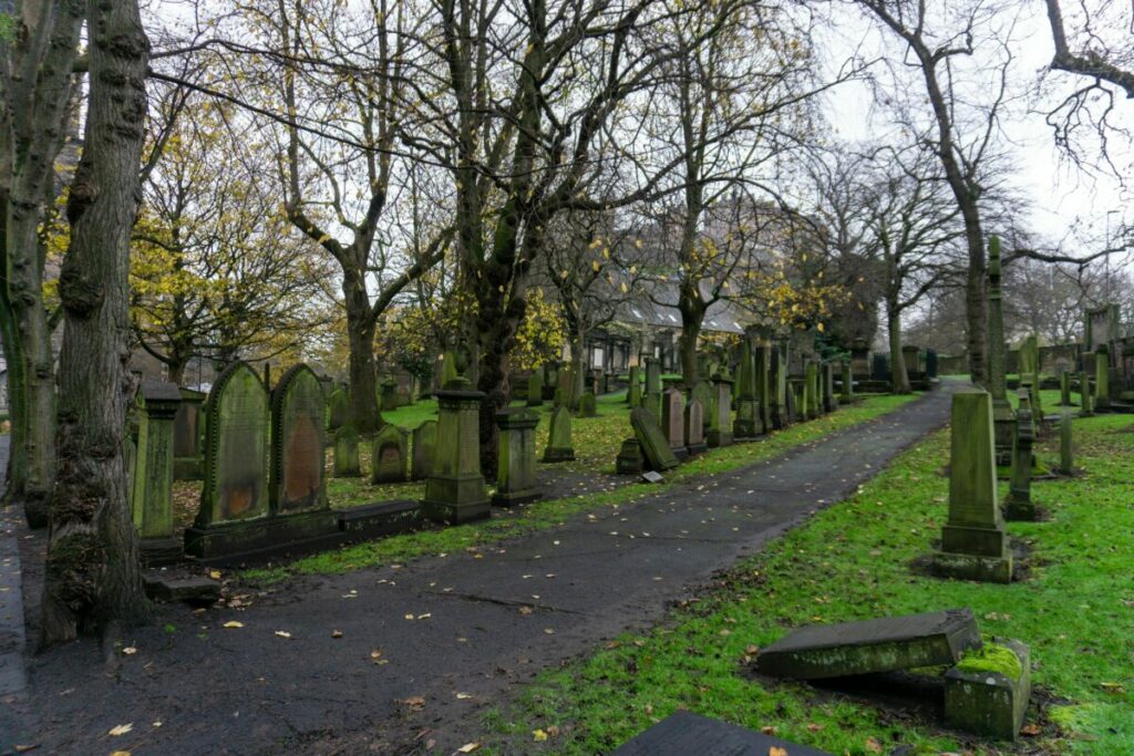 Photo of road through cemetary